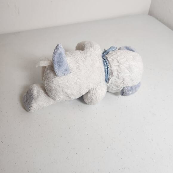 Petting Zoo White Puppy Dog with Sad Eyes Holding a Teddy Bear Plush Stuffed - Picture 4 of 8